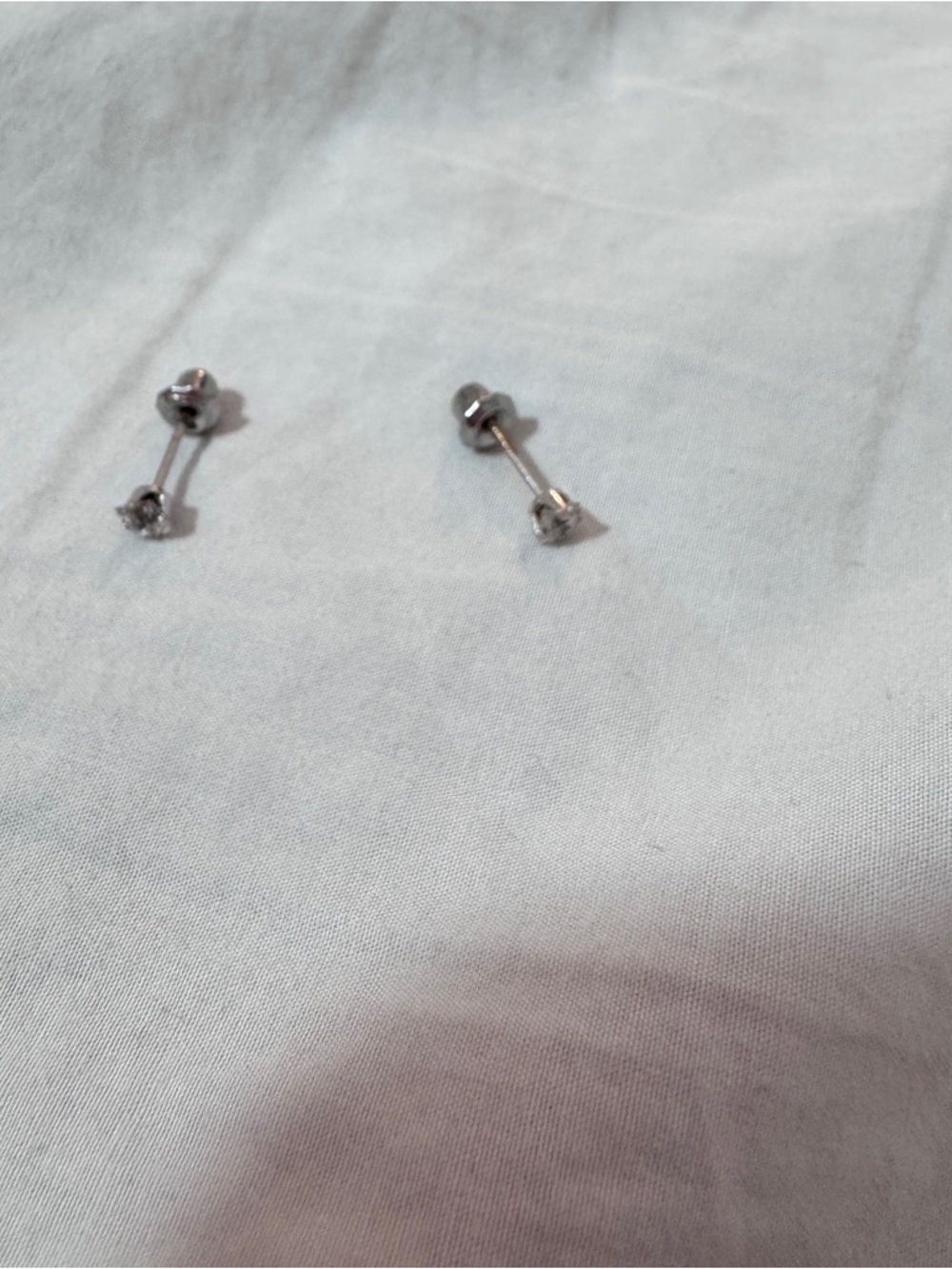 White gold CZ Cartilage or Stud Earrings